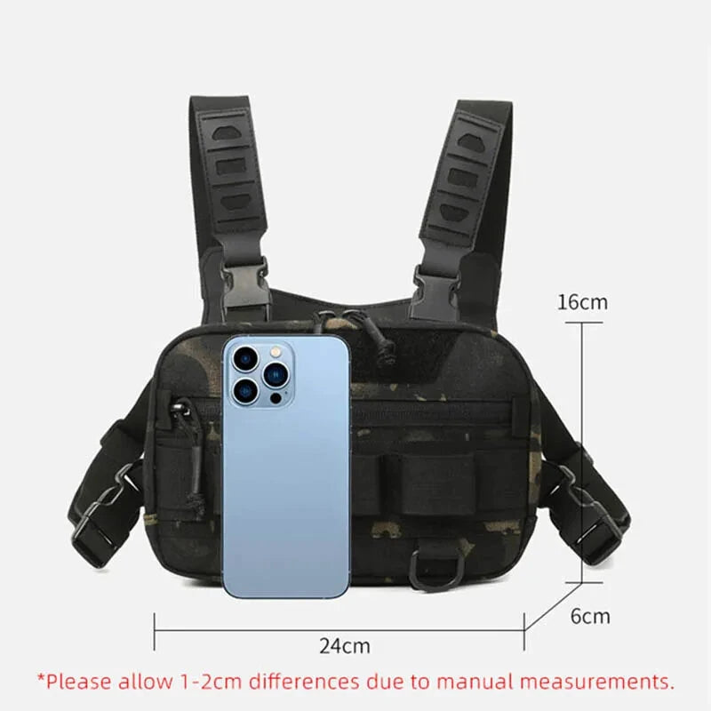 IPRee Waterproof Molle Nylon Fishing Chest Bag, Men's Tactical Bags, Climbing and Camping Backpacks, Outdoor Travel Vest, Fanny Pack