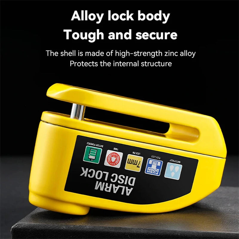 BENGGOU Bicycle Disc Brake Lock 130dB Loud Alarm Anti-thief Protection Aluminum Alloy Waterproof Reminding Rope Lock for Bike Motorcycle