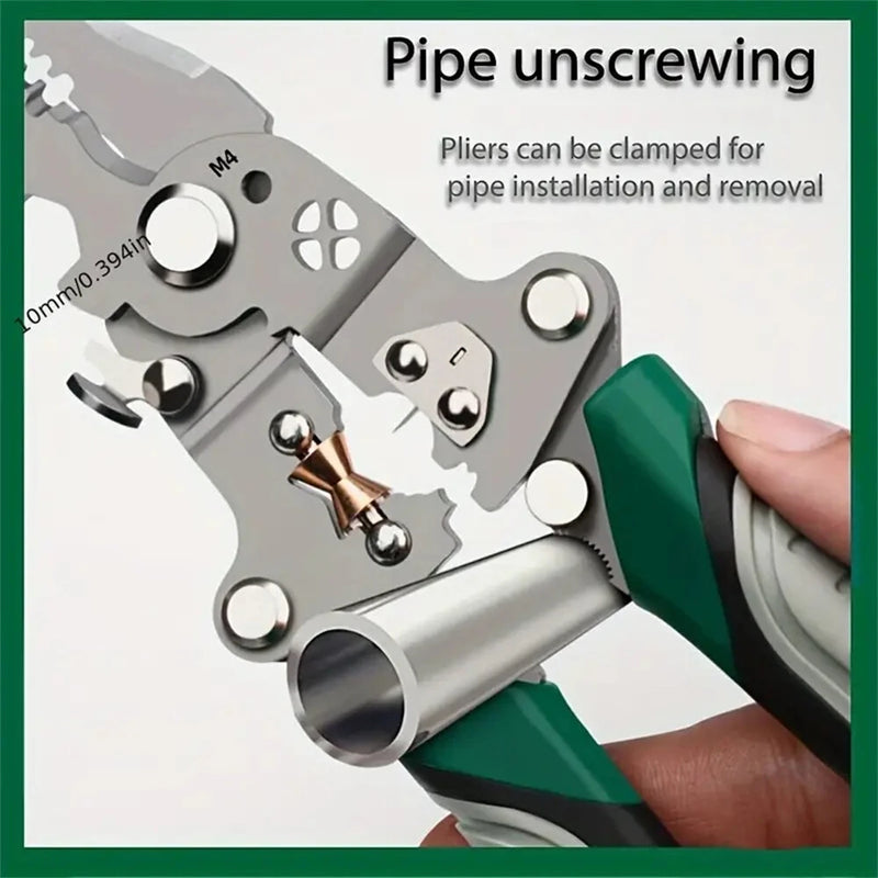 IPRee Foldable Wire Stripper Multi-Function Crimping Pliers Pulley Design Electrician Wire Splitter Winding Tool for Cable Management