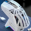 SMAILWOLF M8 Tri-mode Gaming Mouse with Charger Dock PAW3311 Sensor RGB 12000DPI 1KHz Return Rate 72g Lightweight Rechargeable Mouse