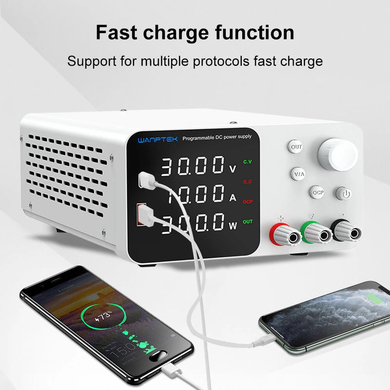 WANPTEK Lab Bench Power Supply 150W 300W 360W Laboratory Switching Power Supply Unit 30V 60V 120V 3A 5A 10A Adjustable Digital Source Voltage Stabilizer EU Plug =