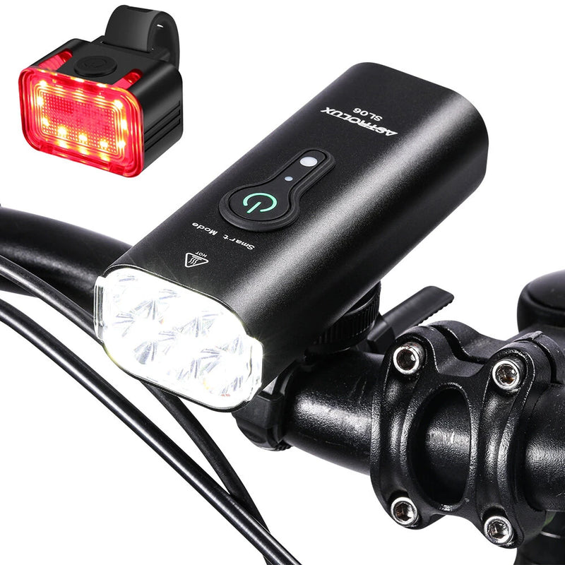 Astrolux SL06 2000Lm Brightness & Vibration Smart Sensing Bike Headlights 6 LED 4800mAh Battery IPX6 Waterproof 6 Light Modes Type-C USB Rechargeable Aluminum Alloy Front Light for Electric Bike Scooter MTB Bicycle