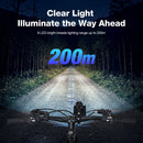 LAOTIE BU08 Wireless Remote Hoisting Bicycle Headlight 1530 Lumens Lifting Front Head Lamp 4000mAh USB Rechargeable Aluminum Alloy for Road MTB Mountain Bike