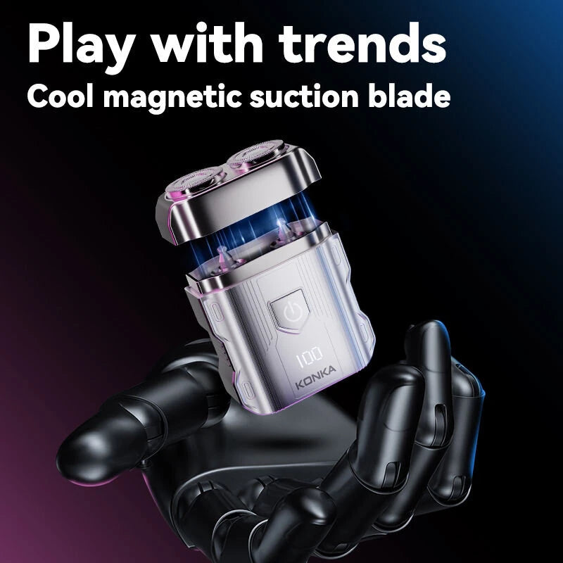 KONKA KTXD-7001S Portable Mini Shaver Men Electric Shaver Beard IPX7 Waterproof Rechargeable Magnetic Head Shaver Travel
