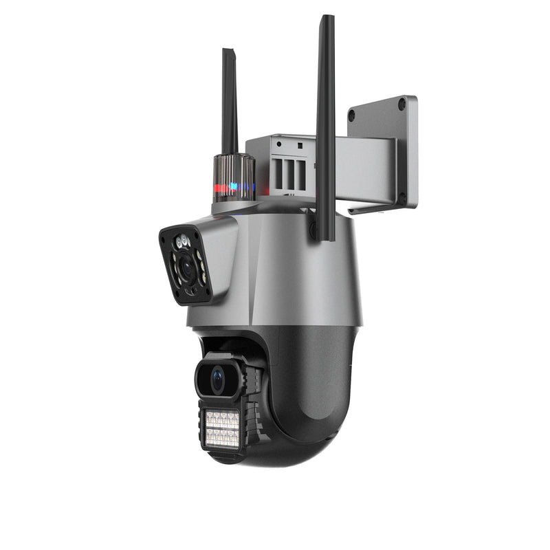 3MP+3MP Dual Lens Wifi Camera Outdoor Dual-Screen AI Auto Tracking PTZ IR Color Night Vision Onvif 2-Way Audio Surveillance Camera iCSee