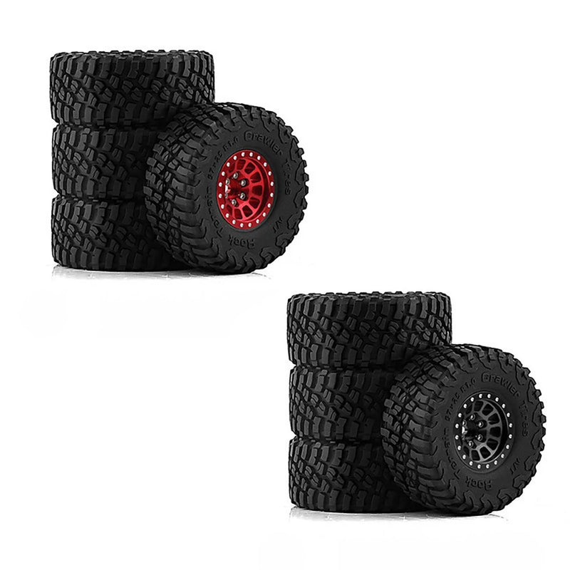 4pcs 1.0 inch Climbing Car Aluminum Alloy RC Car Wheel Tire for 1/18 TRX4M SCX24 FMS FCX18 FCX24 Furitek FX118 Off-road Parts
