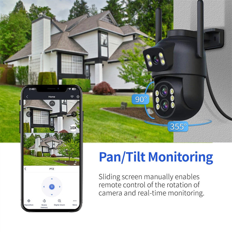 ESCAM QF500 10X Dual Lens 5MP+5MP WiFi IP Camera Night Vision Pan/Tilt Humanoid Detection Waterproof Two Way Audio Cloud Storage