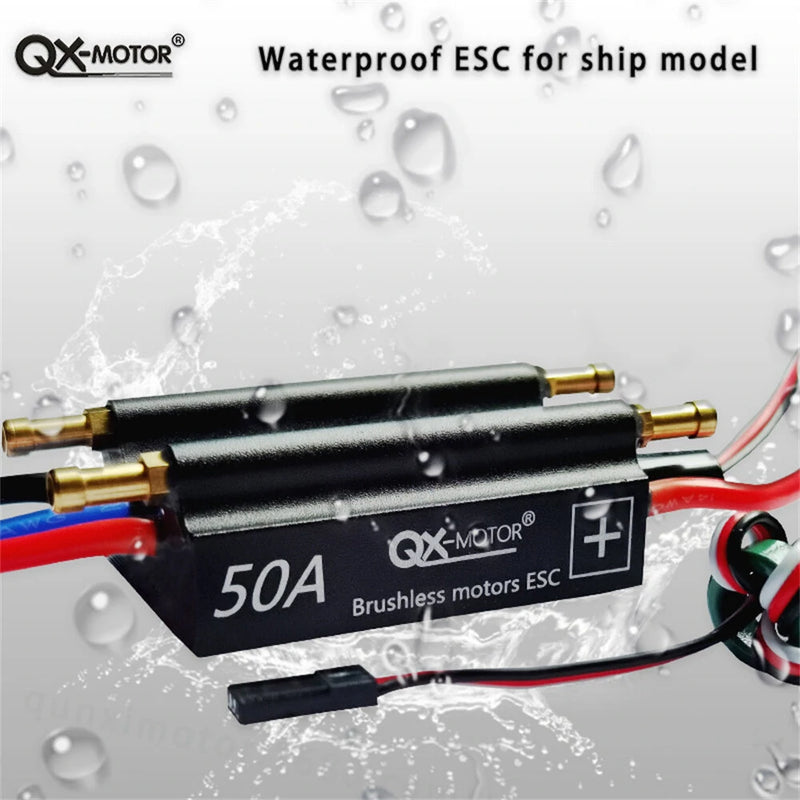 QX-Motor Underwater Brushless ESC Waterproof 2-6S Two Way 50A/70A/90A/120A w/ BEC for RC Boats Submarines Vehicles Models Parts