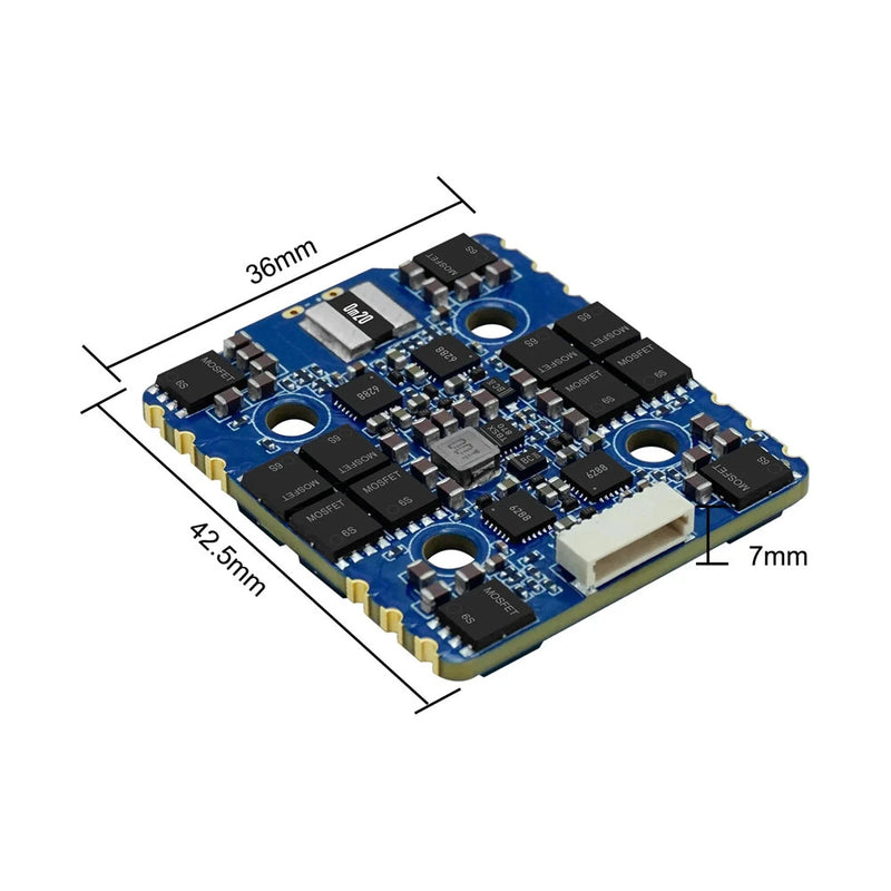 20*20mm SEQURE Blueson A1 6S 65A / 8S 70A 128KHz 4IN1 ESC with AM32 / BLHeli_32 for RC FPV Drones Racing and Freestyle