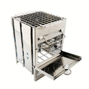IPRee Folding Stainless Steel Oven Portable Wood Burner Camping Wood Stove Mini BBQ Grill Carry Bag Camping Supplies Fire Wood Heater