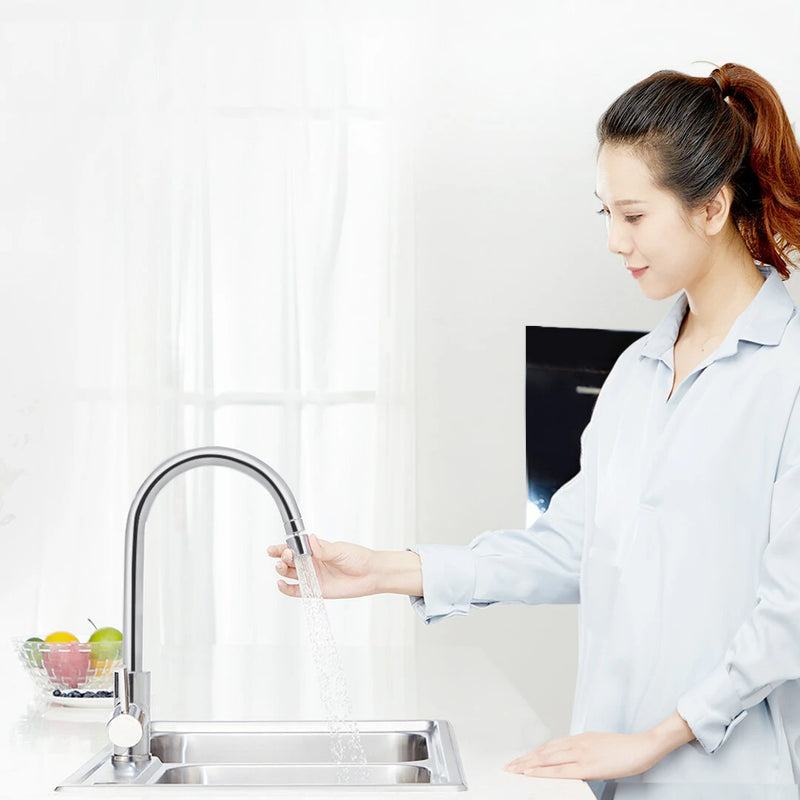 Diiib Kitchen Faucet Aerator Water Tap Nozzle Bubbler Water Saving Filter 360-Degree Double Function 2-Flow Splash-proof Tap Connector With 5 Adapter