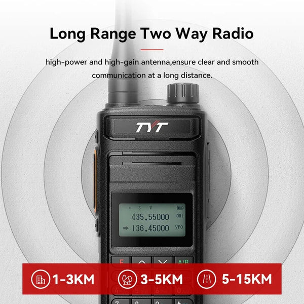 TYT UV-8R 5W Portable Walkie Talkie Dual Band VHF UHF Two Way Radio DOT-MATRIX LCD 200 Channels VOXs Emergency Alert CTCSS DCS for Long Distance Communication