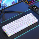 HXSJ V800 Tri-mode Wireless Mechanical Keyboard 68 Keys Hot-swappable RGB Backlight 2000mAh Rechargeable Type-C Gamer Keyboards
