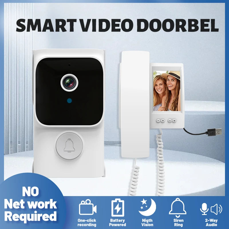 Y8-KP1 Wireless Video Doorbell 720p HD Camera Battery Powered Night Vision Two-Way Audio Intercom Easy Installation Smart Doorbell