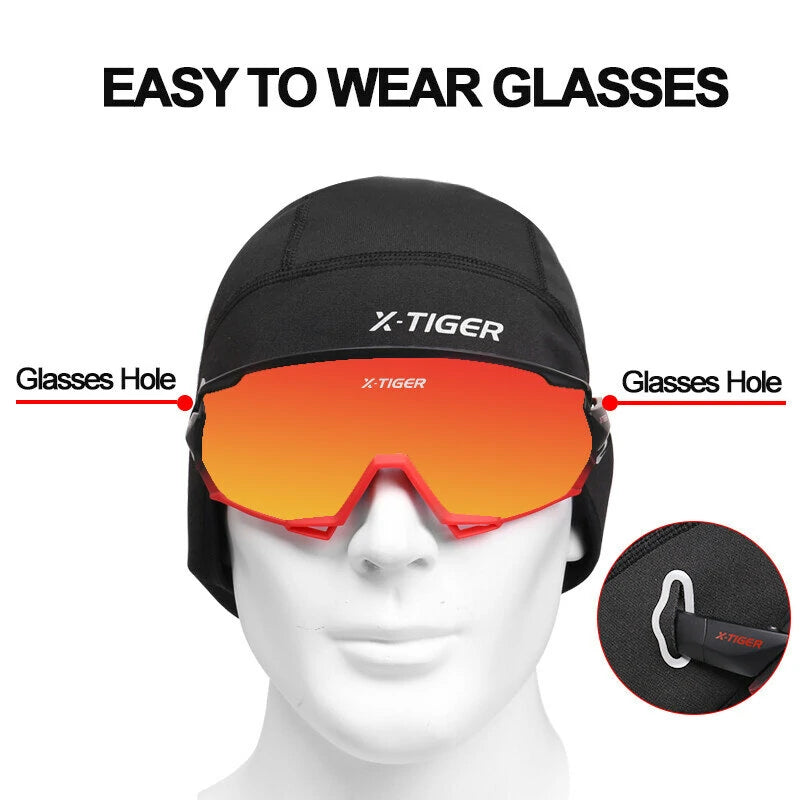 X-TIGER Thermal Fleece Cycling Caps Windproof Waterproof Bike Hat for Winter Sport Outdoor