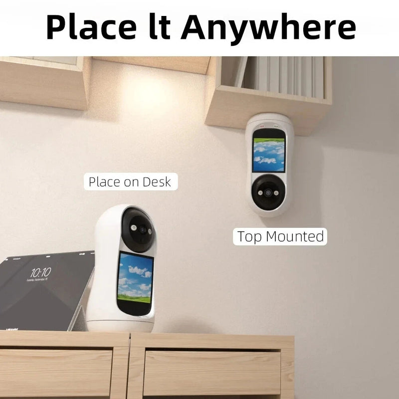 3MP 2K PTZ Wifi IP Camera Video Call with 2.8 Inch IPS Screen Baby Cry Sound Detection Security IP Camera Baby Monitor iCSee