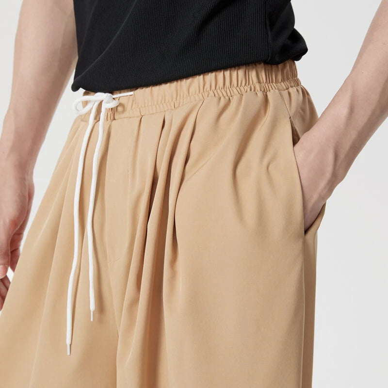 INCERUN Men Pants Retro Casual Wide Leg Cotton Linen Loose Pants Casual Solid Color Men's Pants