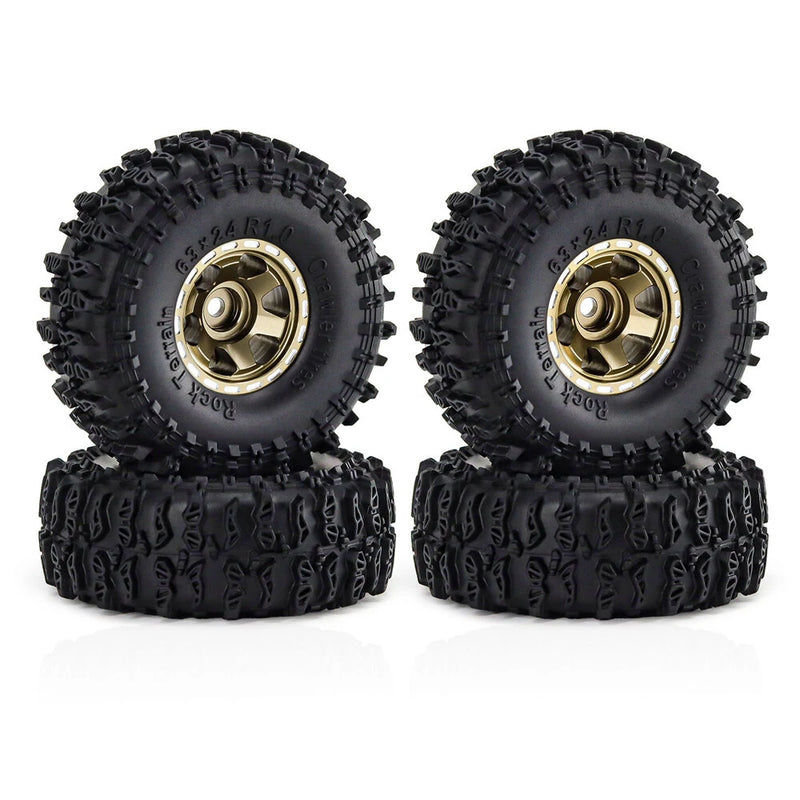 4PCS Upgraded 1 Inch Aluminum Alloy Blade Wheels JC Tire for TRX4M SCX24 FMS24 1/18 Climbing Rock Crawler RC Cars Vehicles Models Spare Parts Accessories