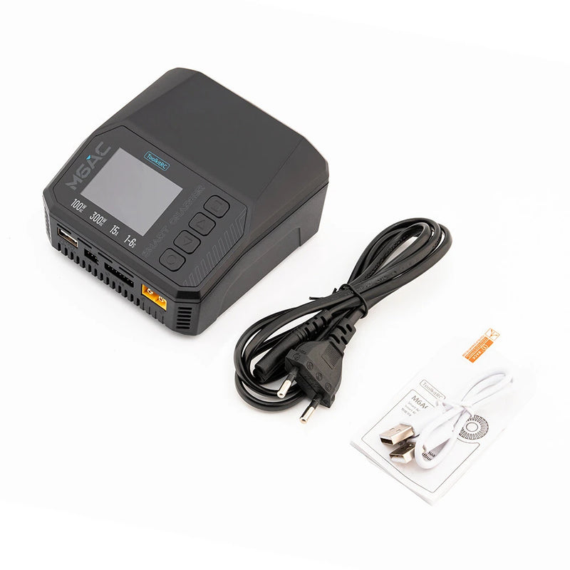 Toolkitrc M6AC AC 100W DC 300W 15A with IPS 2.0 Inch LCD Screen Balance Charger Discharger for 1-6S LiPo LiHv LiFe Lilon 1-16S NiMH 1-10S PB Battery