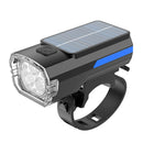 BIKIGHT Solar Rechargeable LED Bicycle Headlight Anti-glare Type-C Charging Waterproof Bike Front Light for MTB Night Riding Safety