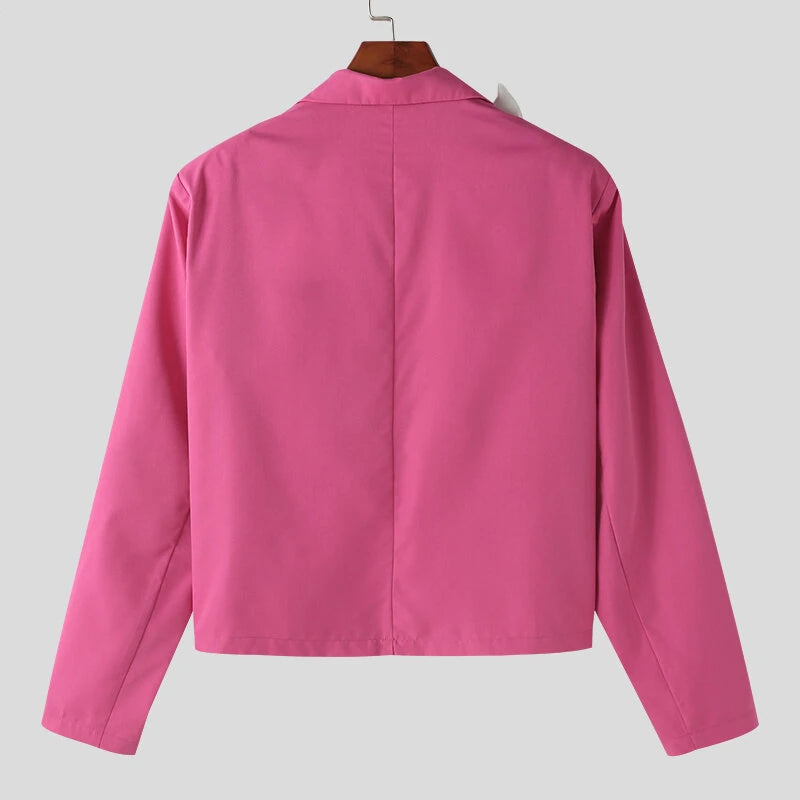 INCERUN Men Blazer Stylish Butterflies Design Long Sleeve Suit Jacket for Fashion-Forward Party Male Top Clothing