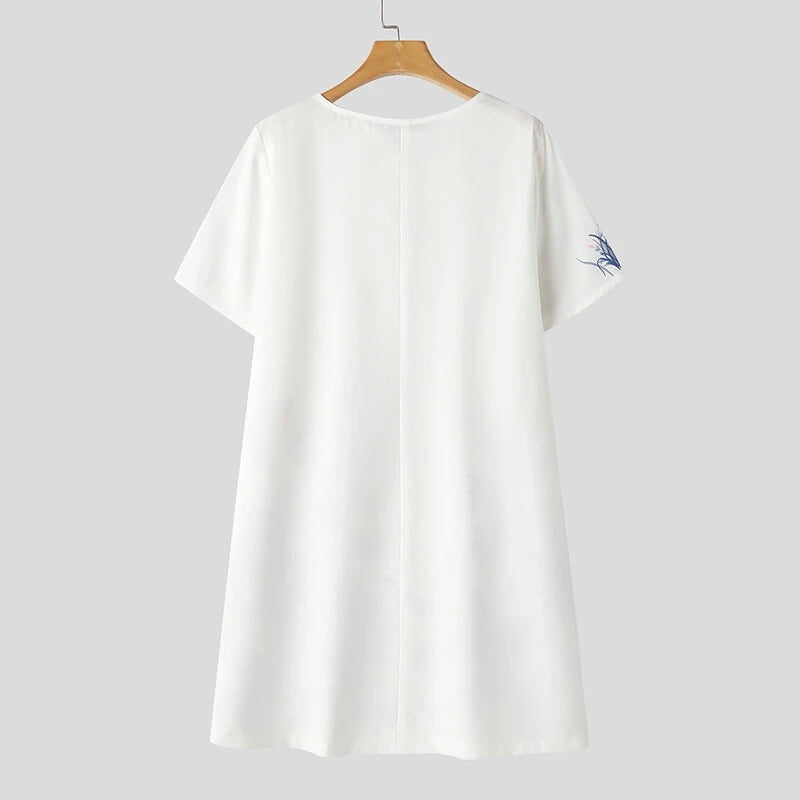 ZANZEA Elegant Style Women's Dresses Casual Short Sleeved Party Floral Printed Loose Mini A-Line Dress