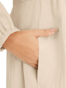 ZANZEA Plus Size Women Long Dress Solid Color V-neck Long Sleeve Causal Maxi Dress