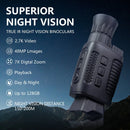 IPRee Infrared Optical Night Vision Monocular With 2000mAh Rechargeable Battery 7X Zoom Digital 2.7K 48MP Outdoor Telescope Camera for Hunting Camping
