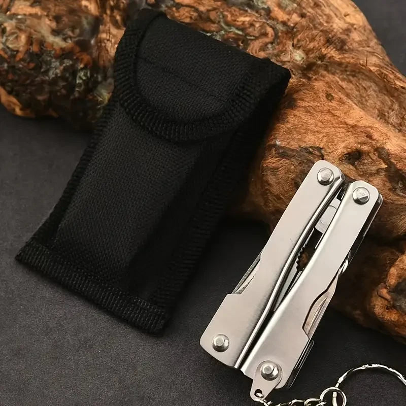 IPRee Labor Saving Mini Multitool Pliers with Led Light Lightweight Folding Pliers Antirust Stainless Steel Outdoor Tools Hiking