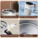 IPRee 380ML Detachable Automatic Magnetic Stirring Mug with Straw & Lid Stainless Steel Waterproof USB Electric Mixing Coffee Mug