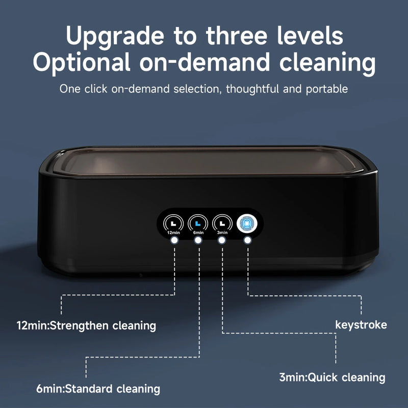 Ultrasonic Cleaner Multi-functional 650ml Touch Control 48kHz High-Frequency for Jewelry Eyeglasses Dental Appliances Silent Operation UV Sterile Cover