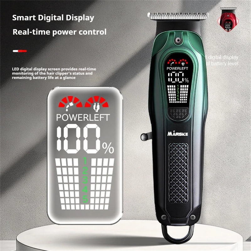 MARSKE MS-5067 Hair Clipper 1800mAh Rechargeable Battery LED Display Cordless USB Charge Professional Haircut Kit for Men