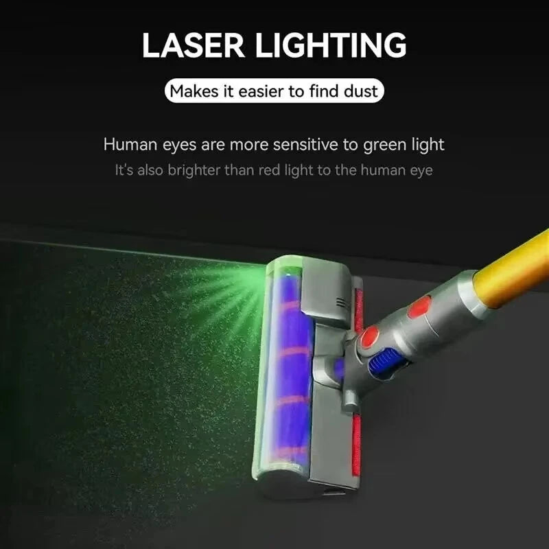 Soft Roller Brush Head forDyson V7 V8 V10 V11 Vacuum Cleaners with Green Lasering Lights High-Density Velvet Attachment