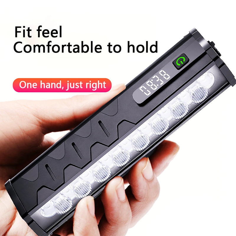 BIKIGHT 5000Lm Super Brightness Bike Headlight 17 LED Lamp Bead Waterproof 4 Light Modes Type-C Fast Charge Aluminum Alloy Bicycle Front Light with Digital Display