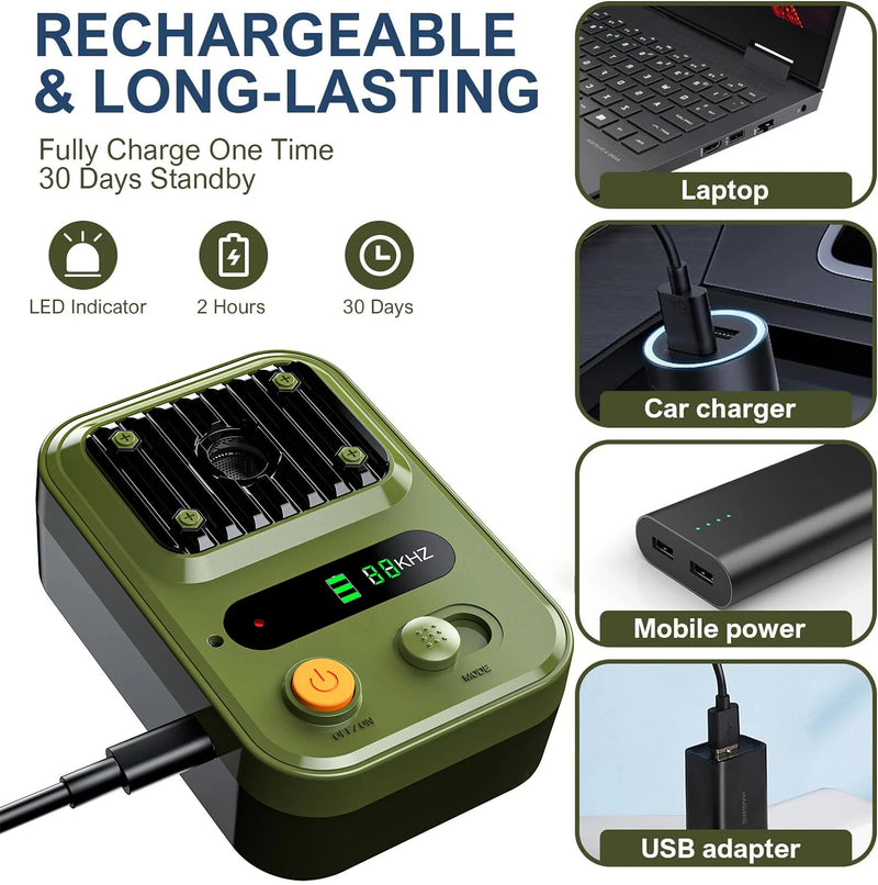 1500mAh Portable Ultrasonic Outdoor Dog Bark Stopper Ultrasonic Barking Stop Device for Dog Noise Prevention Training Device Dog Automatic Driving Device