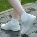 XANES 1 Pair Waterproof Non-slip Silicone Bike Shoe Cover High Elastic Wear-resistant Unisex Rain Boots for Rainy Day Cycling Reusable Shoe Cover