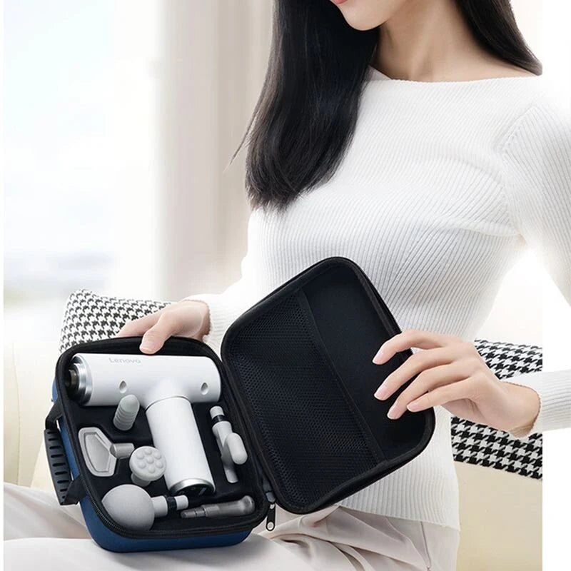 Lenovo Portable Lightweight N2 Fascia Gun 3200 RPM Massage Device with 6 Attachments and 5 Adjustable Speeds, 1800mAh Battery for Muscle Relaxation