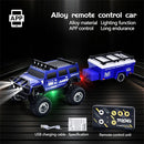 TRASPED HG4-221/222 RTR 1/64 2.4G Mini RC Car Alloy Shell Hummer Off-Road Climbing Truck Support App Remote Controlled LED Light Simulated Vehicle Three Speed Cruise Control Desktop Toys Model Collection Gift For Boys
