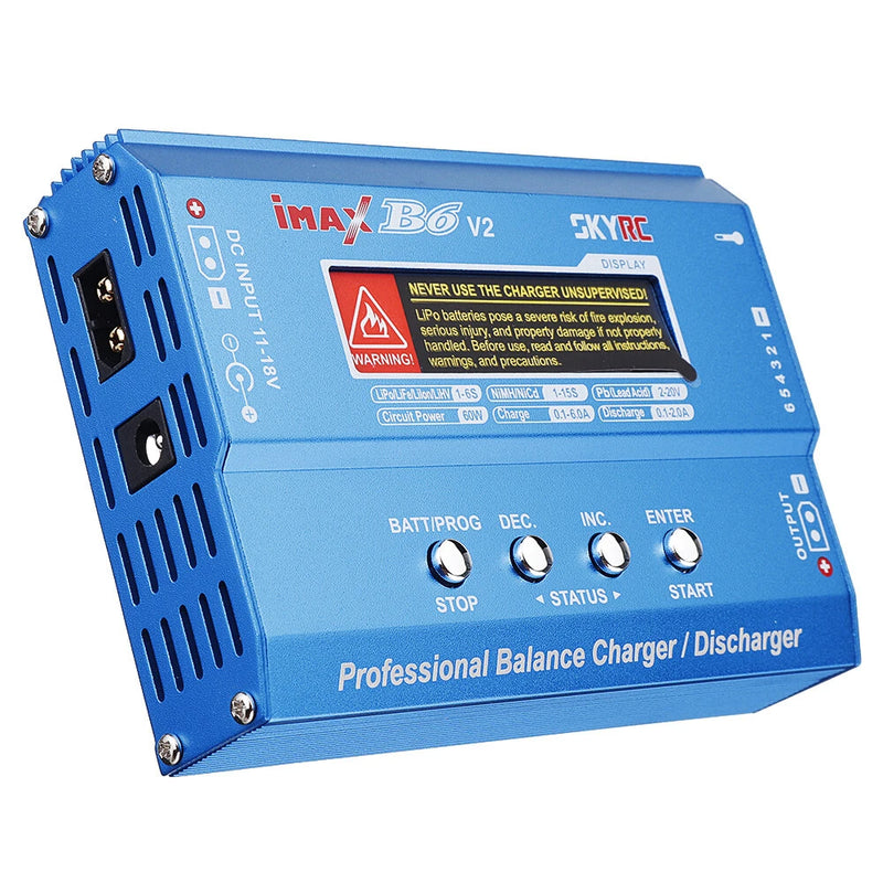 SKYRC iMAX B6 V2 60W 6A DC 2.5mm/XT60 Dual Input Battery Balance Charger Discharger with XT60 Output for Lipo/Li-ion/LiHV/LiFe/NiMh Battery