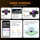 ICSEE Triple Lens 9MP Wireless Outdoor PTZ Security Camera AI Human Motion Alert Three Screen View Two Way Audio Night Vision Waterproof Smart Home CCTV