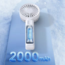 2000mAh USB Mini Fan Double Blade 180 Adjustable Handheld Fan Dual Motor 4 Wind Speed Foldable Neck Hanging Small Fan