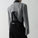 INCERUN Mens Blazer Simple Fashion Design Cut Off Suits Coats Solid Color Long Sleeve Blazer Casual Male Clothing Top