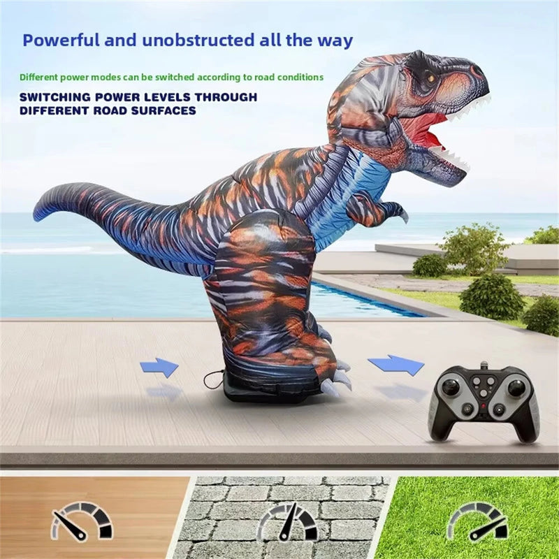 JF03 Inflatable Remote Control Dinosaur Santa Claus Model with 3D Light Effects Simulation Sound Children Toys Christmas Gift