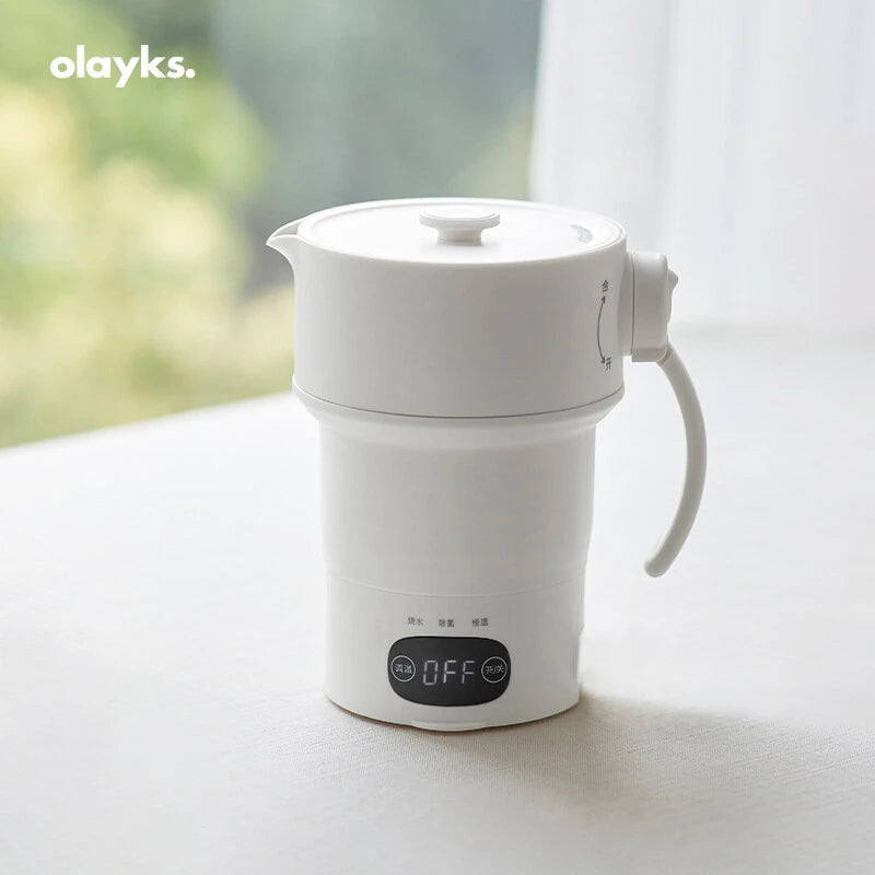 olayks Portable Folding Electric Kettle 0.6L Home Portable Travel Electric Kettle Insulation Kettle