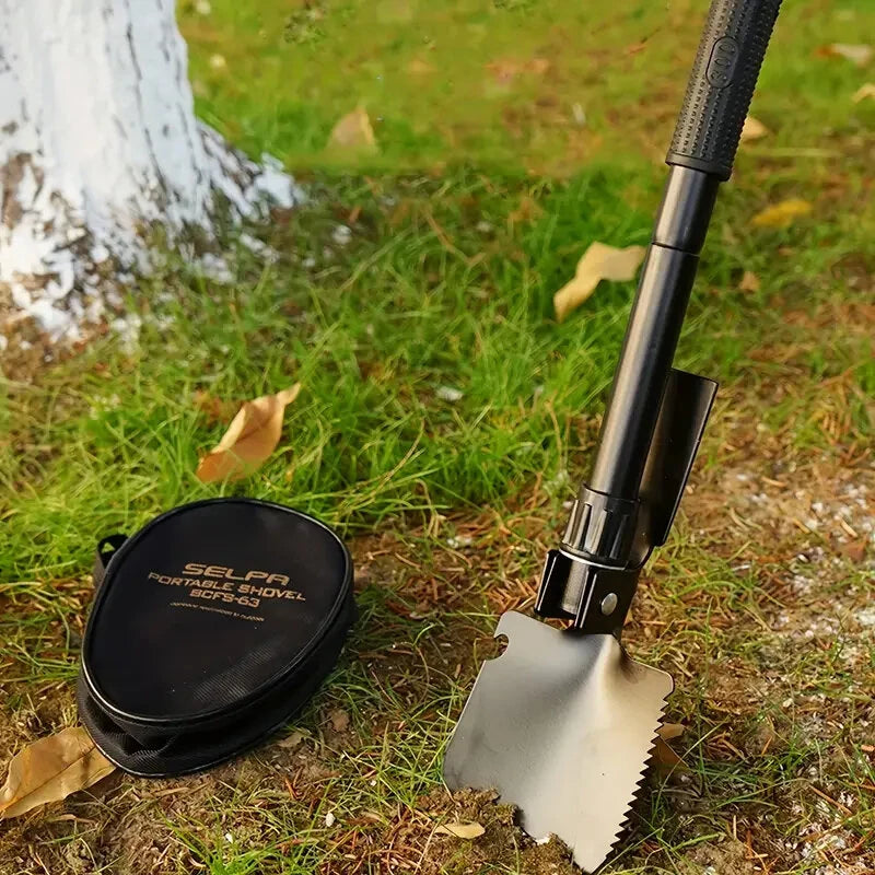 Portable Folding Multi-function Gardening Shovel with Extra Utility Tools Outdoor Mountaineering Small Mini Shovel Fishing Camping Shovel Spade