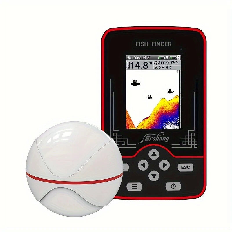 Erchang F13 Fish Finder 125KHz 100M Depth Underwater Visual High-definition Fishing Finder Wireless Sonar Sensor Echo Sounder LCD Fishfinder