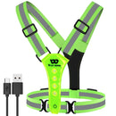 WEST BIKING Night Cycling Clothing 4 LED Beads Type-C Rechargeable Adjustment Running Light Reflective Sports Vest for Safe Warning Riding
