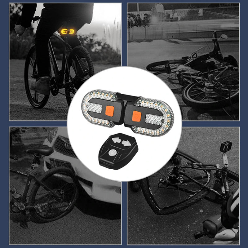 Bicycle Turn Signal Light Wireless Remote Control Bike Taillight USB Rechargeable Bicycle Front Rear Light LED Bike Warning Lamp