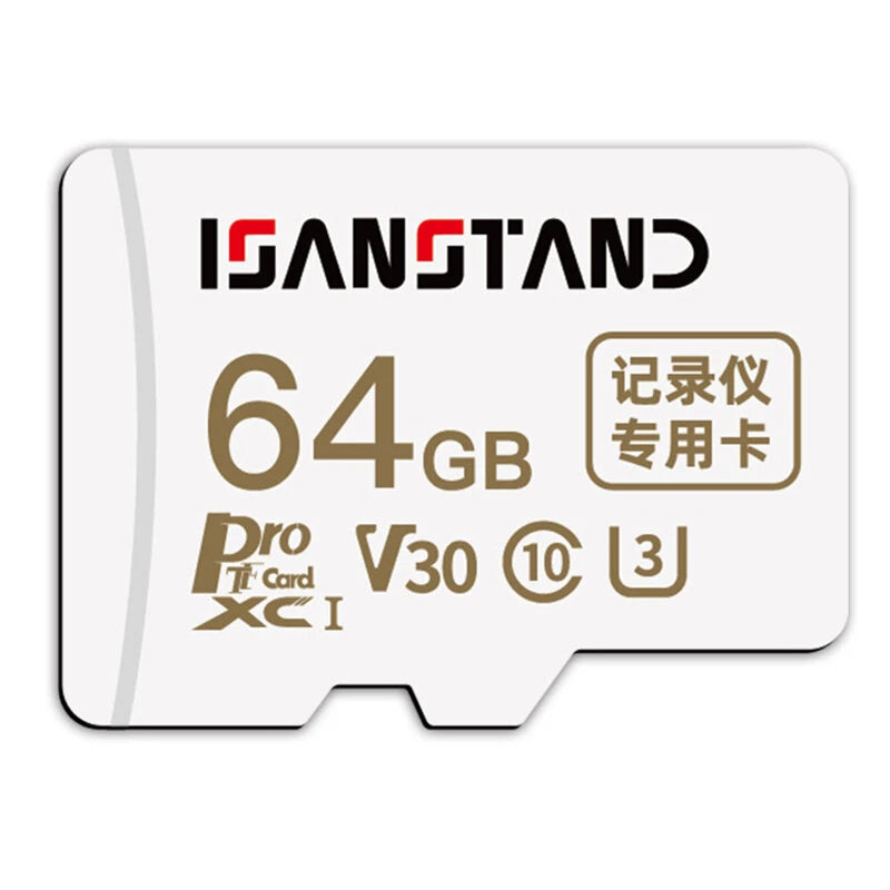 ISANSTAND V30 U3 TF Memory Card 256GB/128GB/64GB High Speed Class10 U3 HD Recording Micro SD Card for Driving Recorder Phone Camera