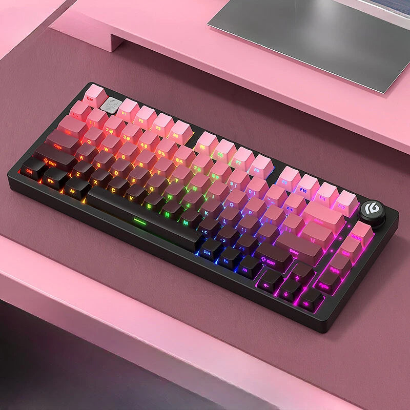 LEOBOG Hi75 Aluminum Alloy Wired Mechanical Keyboard with Multimedia Knob Gasket Structure Hot Swappable RGB Type-C 81 Keys 75% Layout Self-assembly Customized Gaming Keyboard